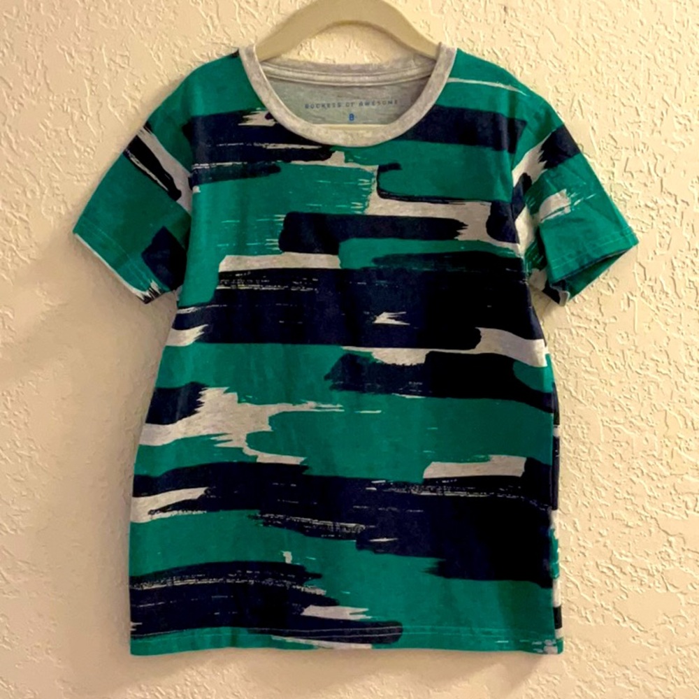 Rockets of Awesome - T-Shirt - Green/Gray/Black - Boy’s Size 8 - TEE